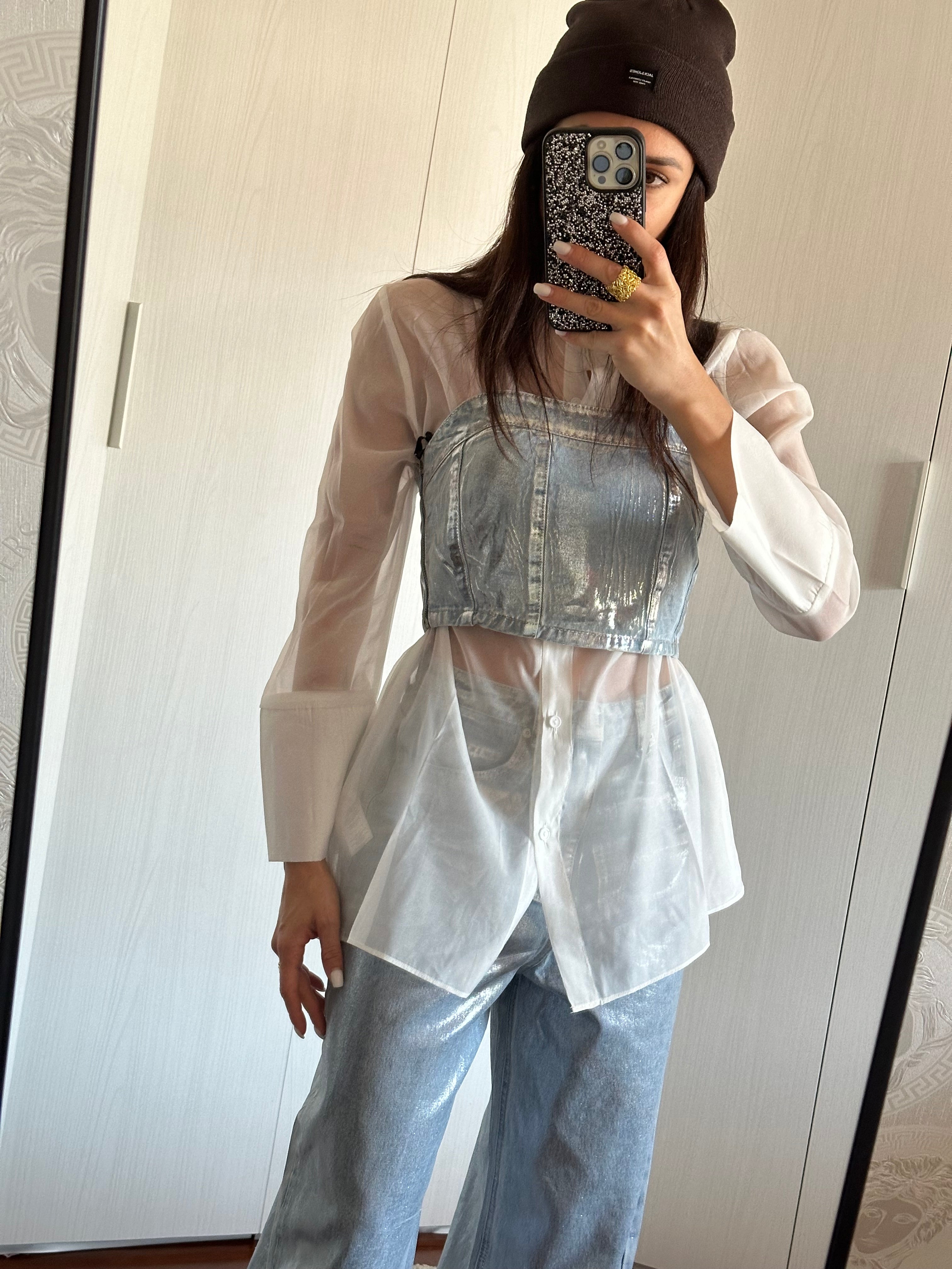 CAMICIA BIaNCA ORGANZA GLAMOROUS