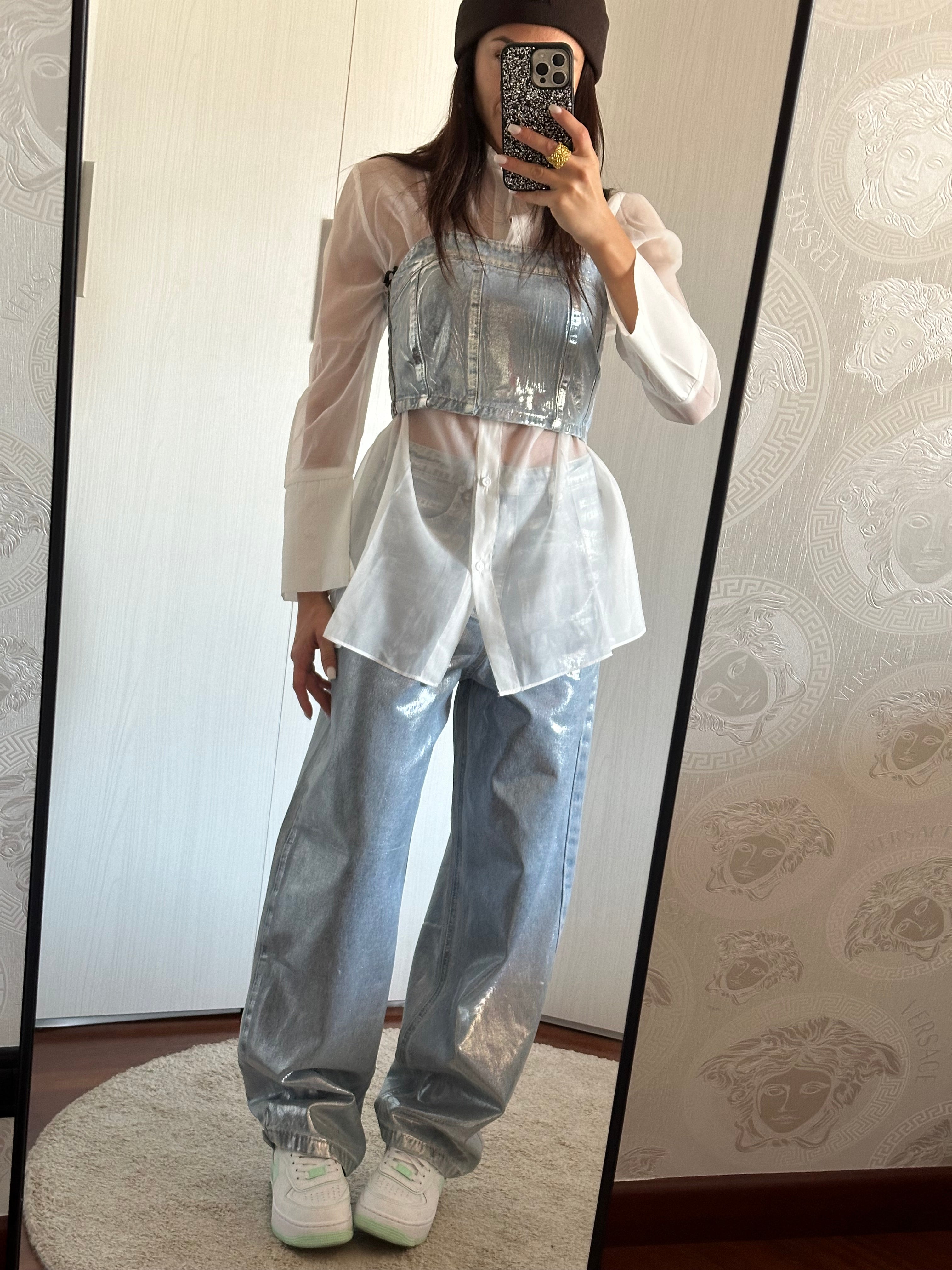 CAMICIA BIaNCA ORGANZA GLAMOROUS