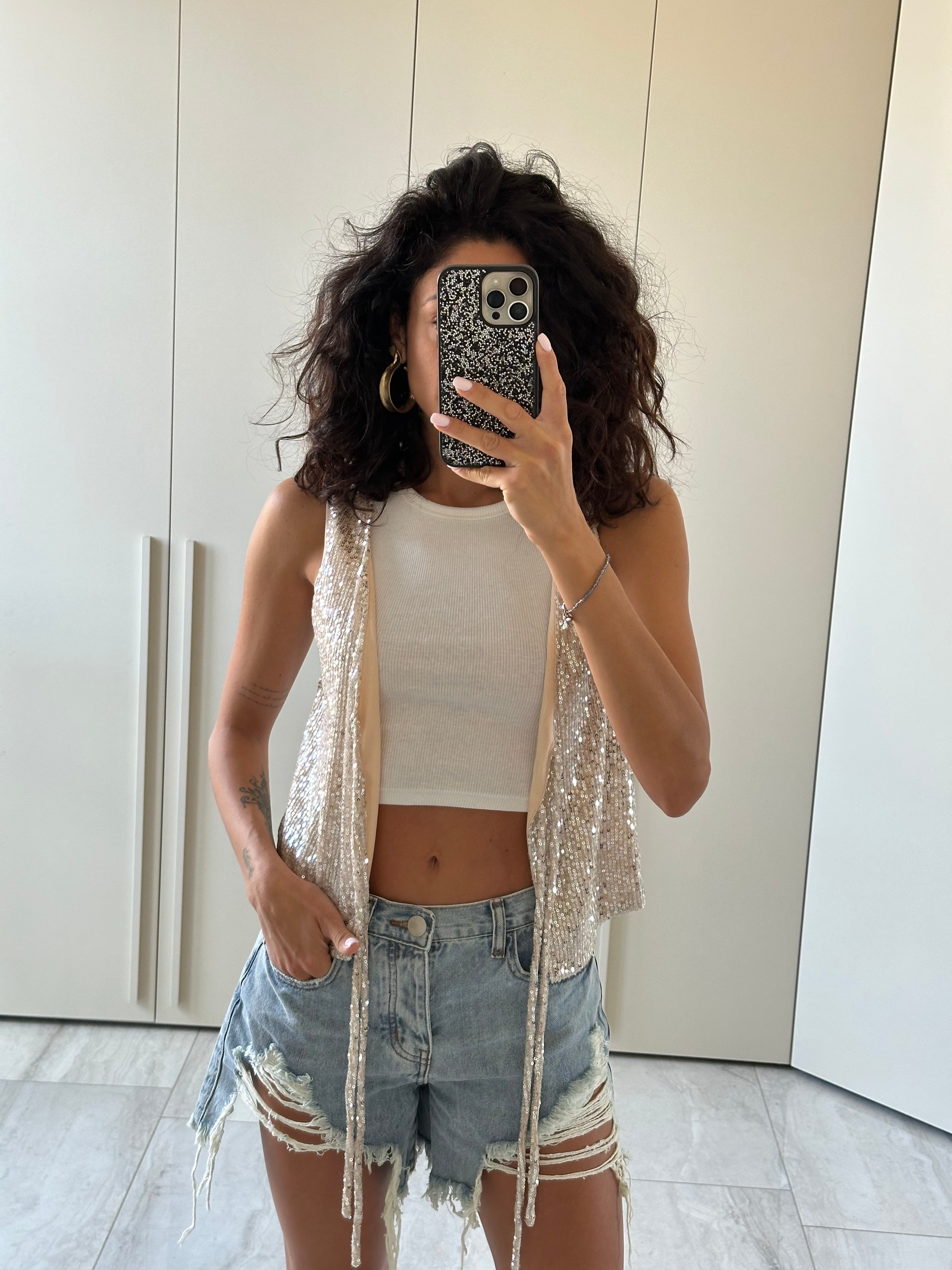 GILET PAILLETTES GLAMOROUS