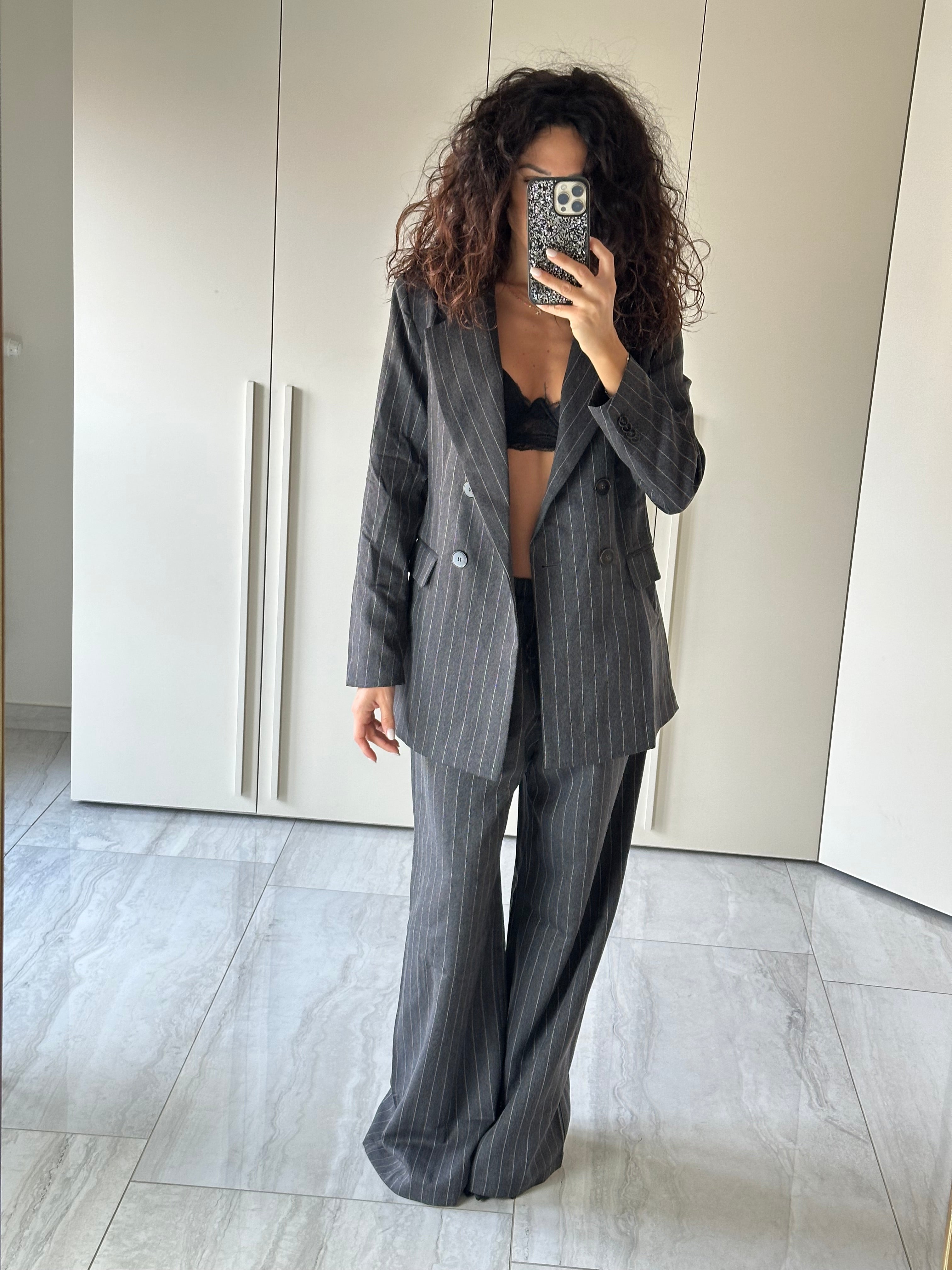 Blazer gessato GLAMOROUS