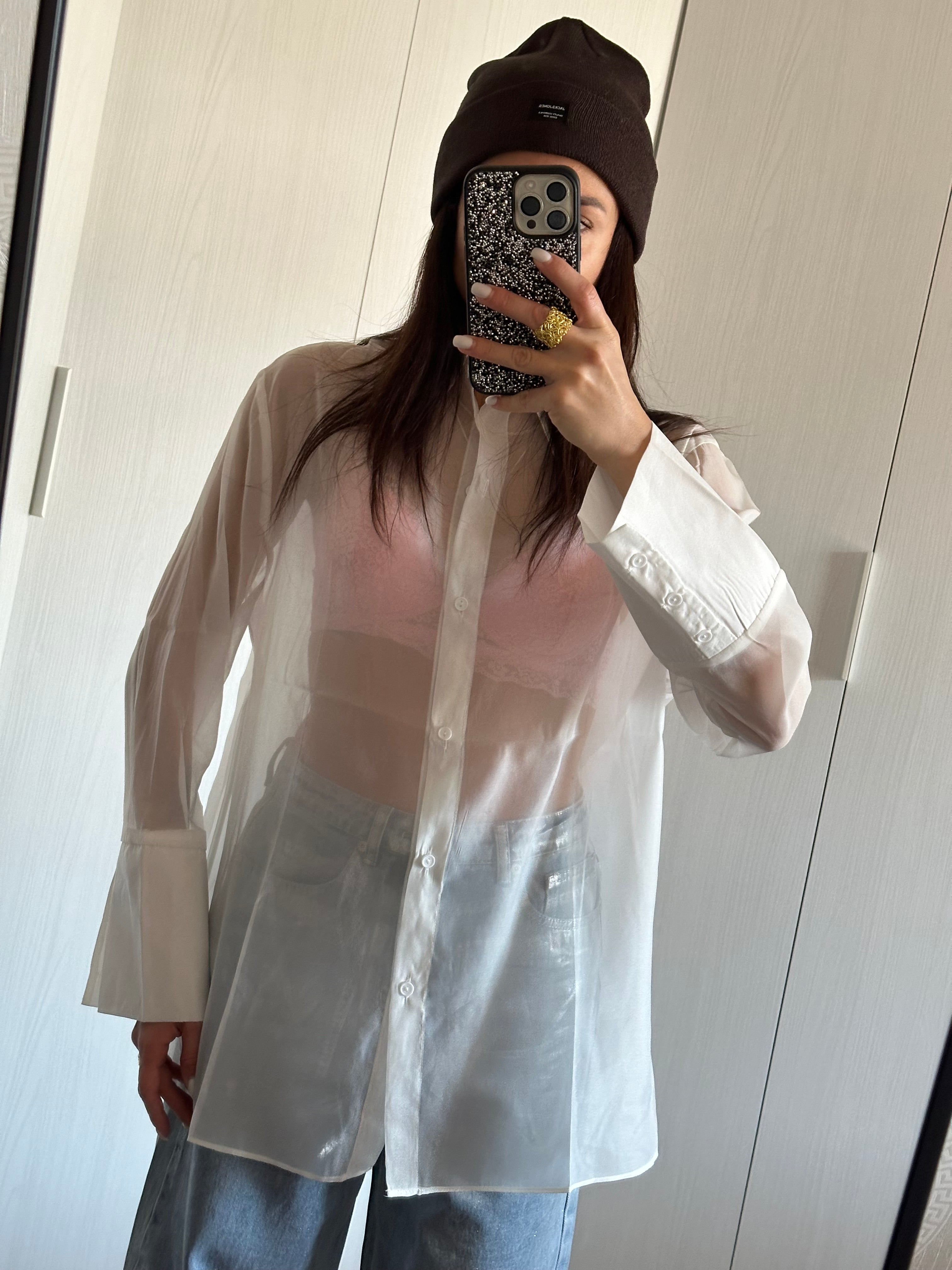 CAMICIA BIaNCA ORGANZA GLAMOROUS