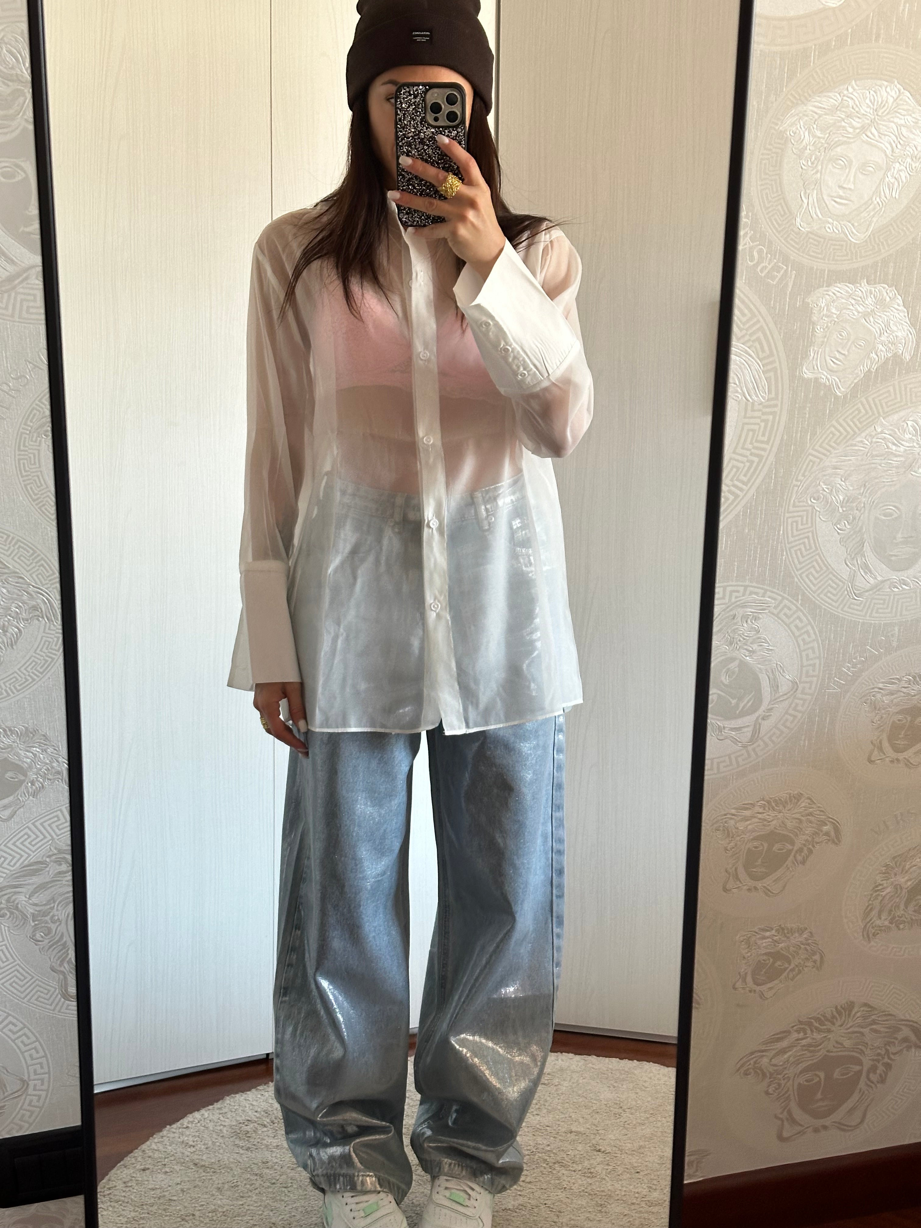 CAMICIA BIaNCA ORGANZA GLAMOROUS