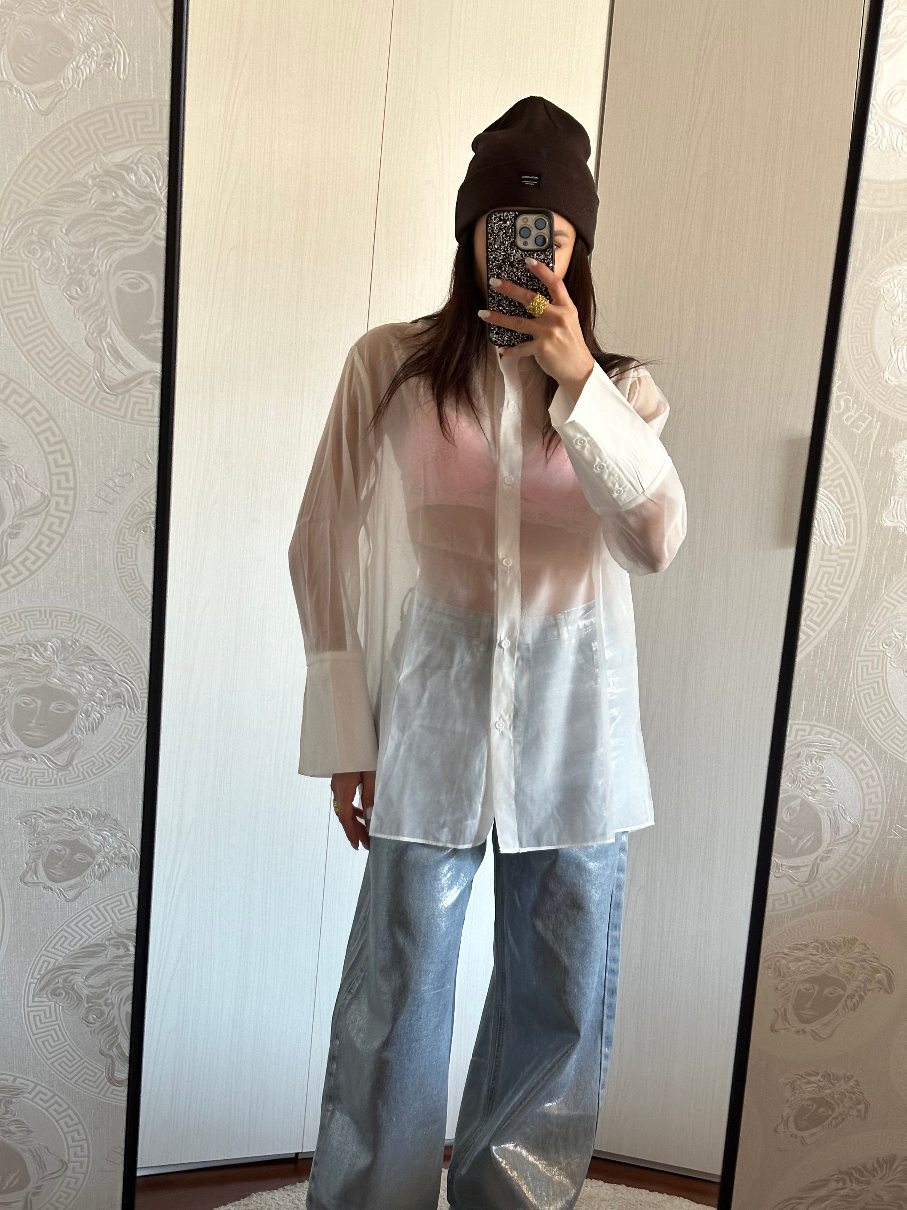 CAMICIA BIaNCA ORGANZA GLAMOROUS