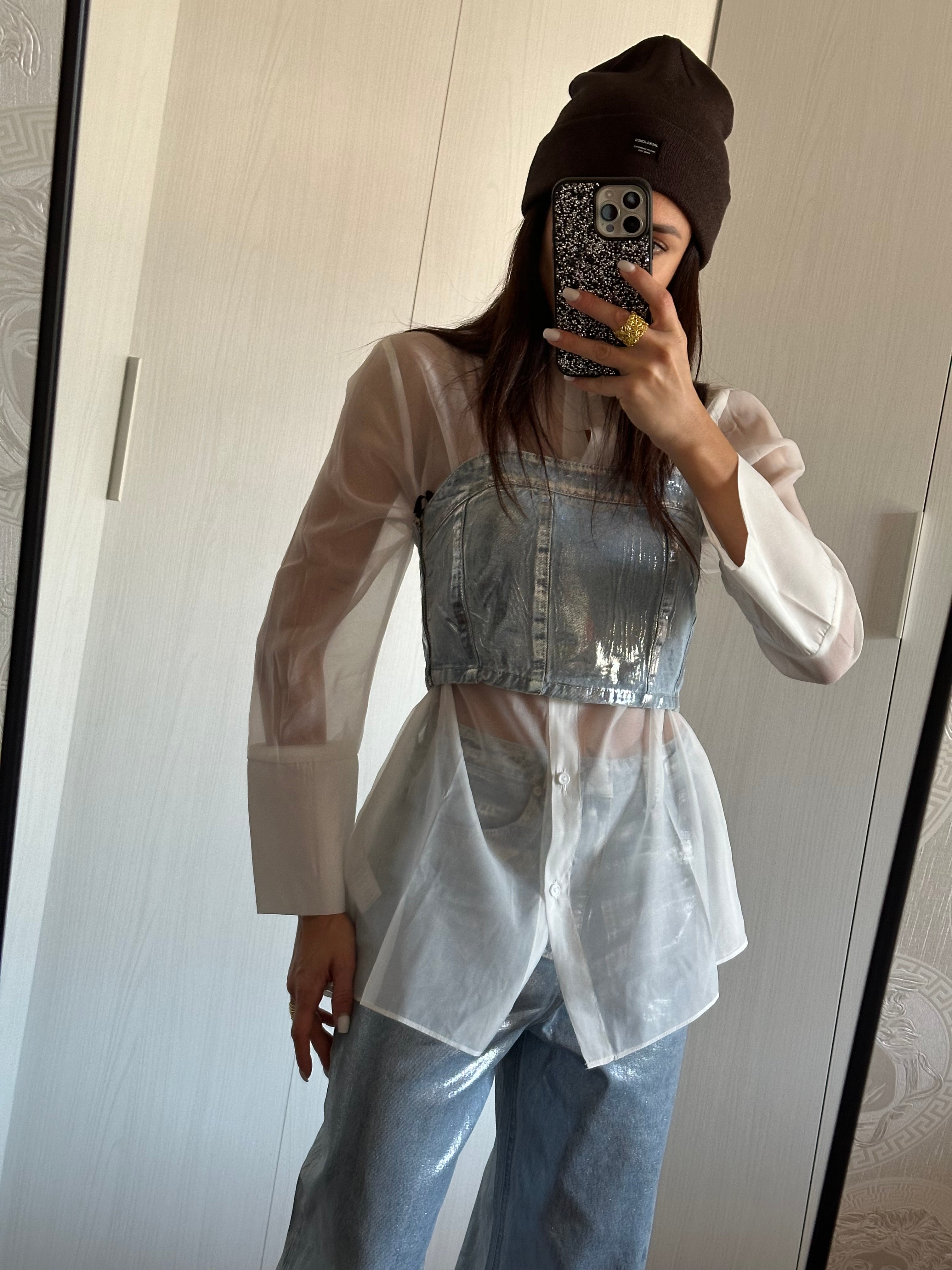 CAMICIA BIaNCA ORGANZA GLAMOROUS