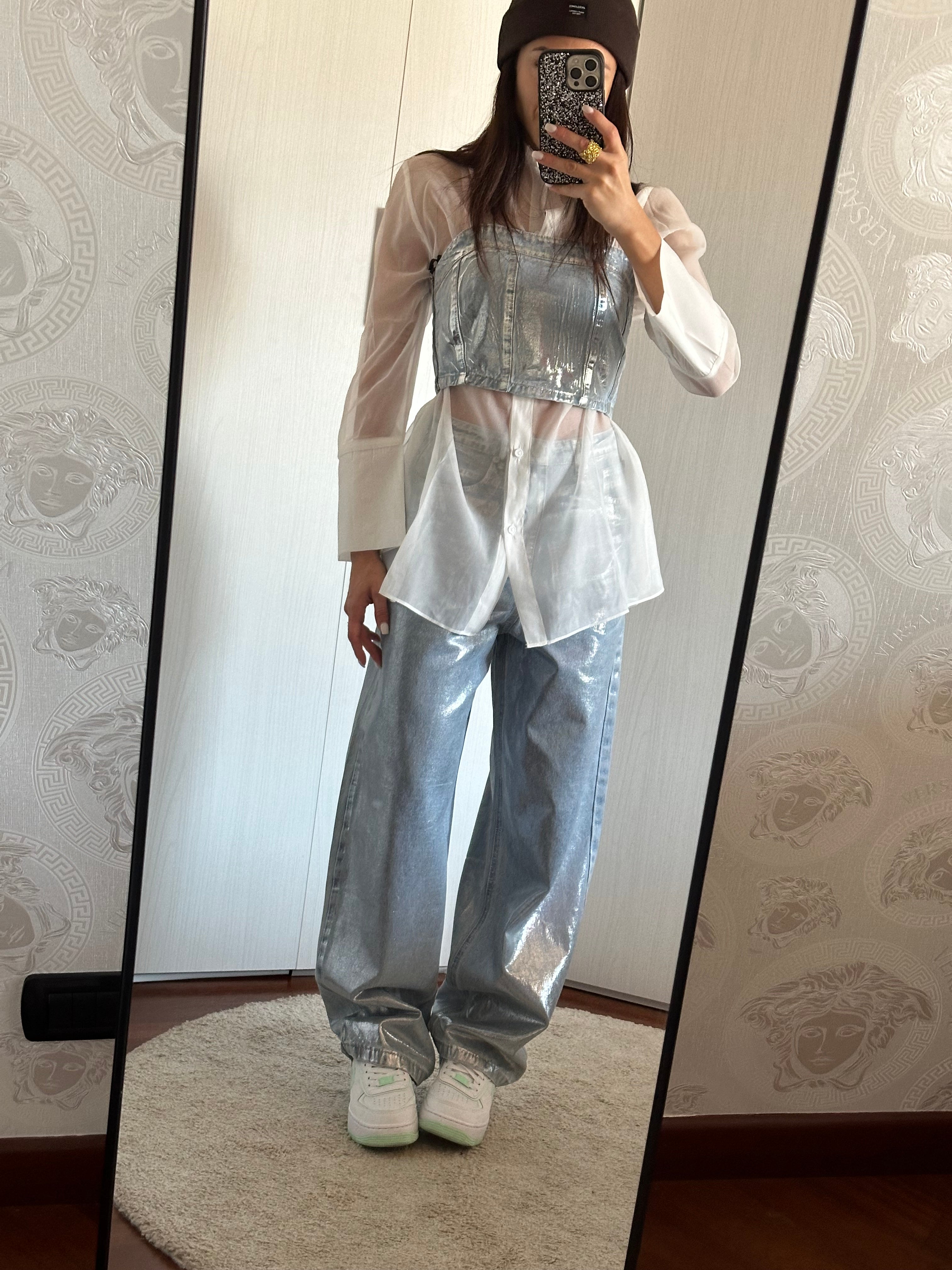 CAMICIA BIaNCA ORGANZA GLAMOROUS