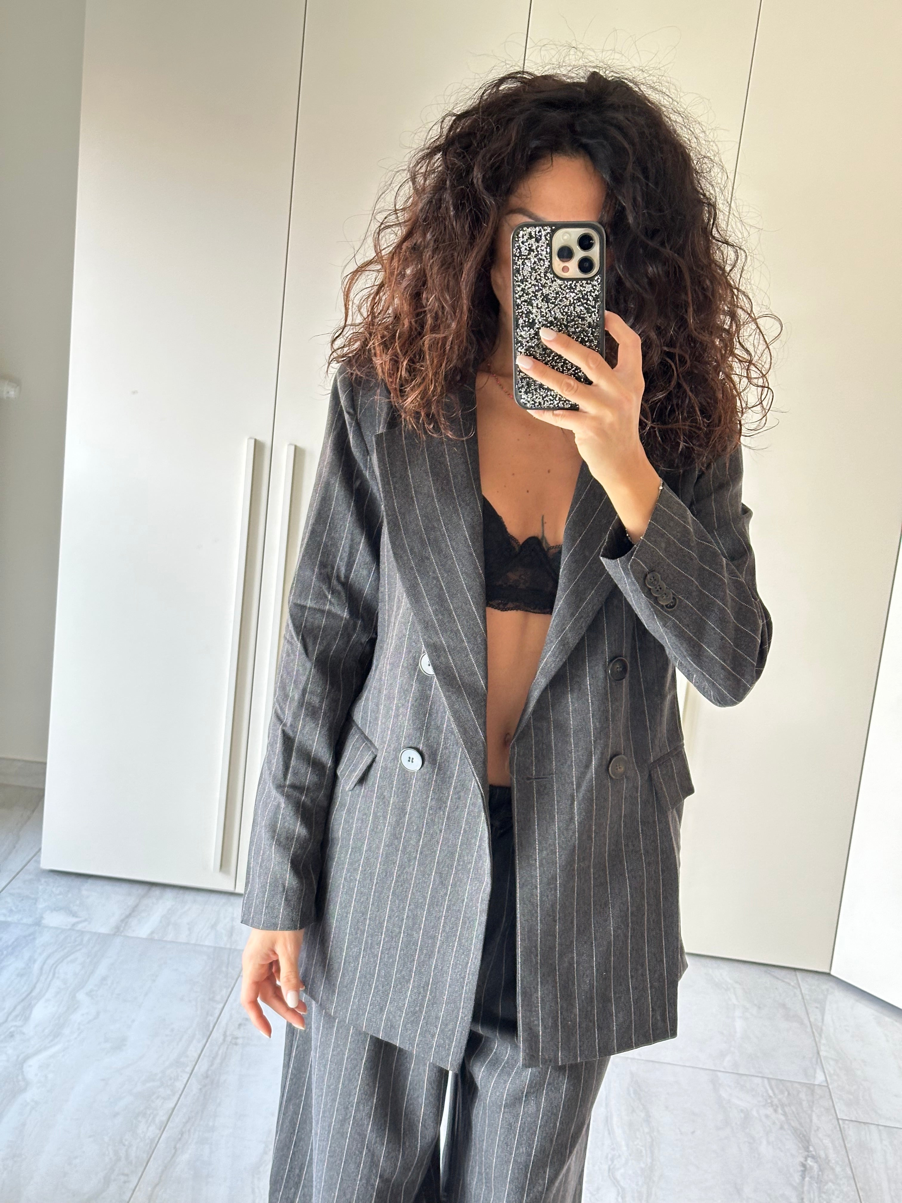 Blazer gessato GLAMOROUS